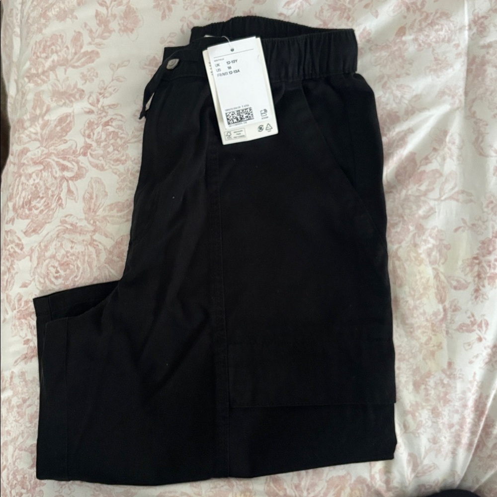 Boys black cargo shorts